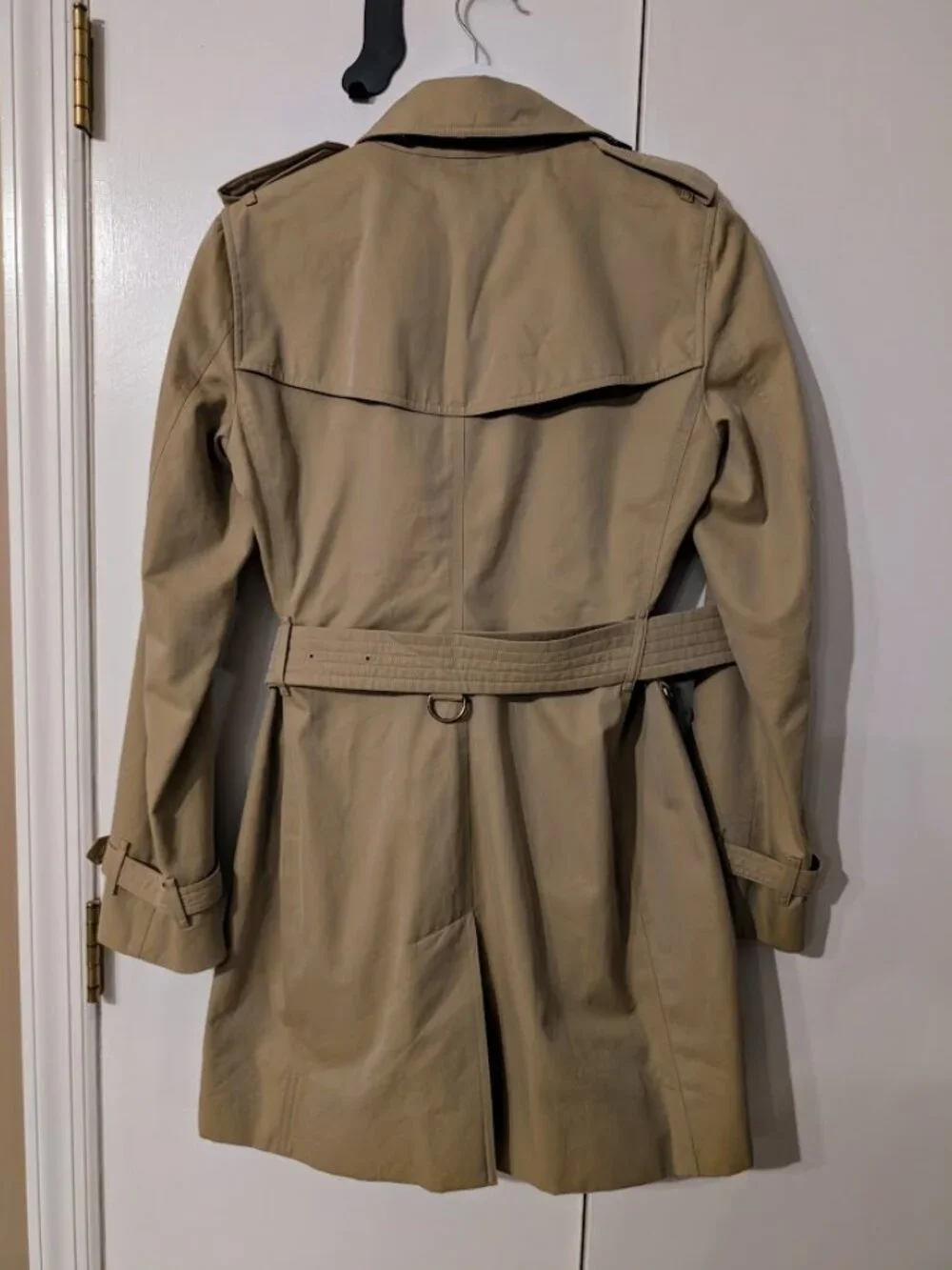 Burberry London Kensington Medium Honey Beige Trench Coat US 6 EUC VINTAGE - Picture 11 of 16